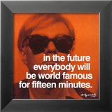 Fifteen Minutes Affiches par Andy Warhol