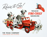Texaco Gasoline Rarin To Go Fire Chief Plakietka emaliowana Texaco Gasoline Rarin To Go Fire Chief Plakietka emaliowana