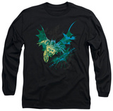 Long Sleeve: The Dark Knight Rises - Batarang (Green) T-Shirt