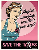 Save the Tatas Amazing Breast Cancer Tin Sign