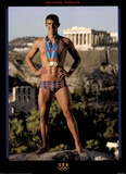 Michael Phelps Athens 2004 Standing with Medals Olympics Official Photographie