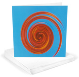 Michael Banks Whirl No 3 Red on Sky Blue Greeting Cards 12 Per Package Conjuntos de cartões de notas