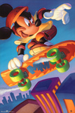 Mickey Mouse Skateboarding Print