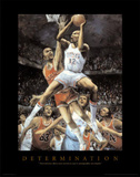 Determination Basketball Player Dunking Artistic Motivational Poster