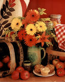 Flowers and muffins country kitchen Posters