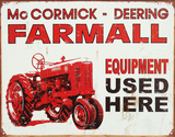 Farmall Tractor Equipment Used Here Plaque en métal