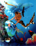 Mermaid and Sailor Posters by Dan McManis