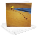 Surfer on Beach Greeting Cards 12 Per Package Conjuntos de cartões de notas
