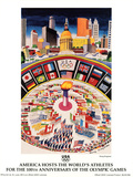 America Hosts World's Athletes Atlanta, c.1996 Olympics Prints by Dong Kingman
