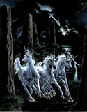 Unicorn Fantasy lightning Posters by Sue Dawe
