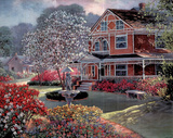 Red Victorian House (Landscape) Posters