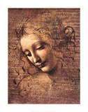 Female Head, La Scapigliata Posters by Leonardo da Vinci 