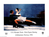US Olympic Team Pairs Figure Skating Lillehammer, c.1994 Poster by Bart Forbes