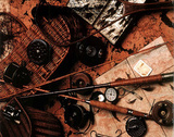 Fly Fishing Rod Reel and Lures collage Affiche