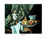 Peaches and Pitcher Poster by Paul Cézanne
