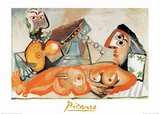 Laying Nude and Musician Print van Pablo Picasso Laying Nude and Musician Print van Pablo Picasso