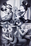 Mickey Mouse and Friends Nightclub Black and White Posters