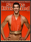Michael Phelps Sports Illustrated Cover with 8 Gold Medals Sports Prints