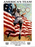 America's Team Celebrating 100 Years Olympics Posters by Aldo Luongo