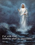 Jesus Christ Walking on Water Luke 1:17 Posters