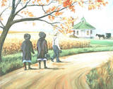 Amish Boy & Girls (Walking to School) Print