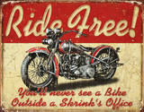 Ride Free Motorcycle Tin Sign