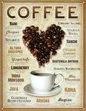 Heart Coffee Blends Tin Sign