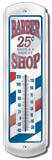 Classic Barber Shop Pole Indoor/Outdoor Weather Thermometer Tin Sign