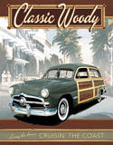 Ford Classic Woody Cruisin the Coast Tin Sign