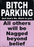 Bitch Parking All Others Will Be Nagged Beyond Belief Plaque en métal