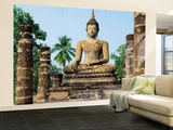 Sukhothai Wat Sra Si Temple Buddha Statue Huge Wall Mural Art Print Poster Wandgemälde