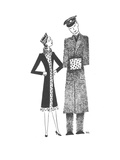 Soldier's hand muff matches his girlfriend's outfit. - New Yorker Cartoon Premium Giclee Print by Christina Malman