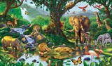 Nature's Harmony Jungle Animals Wall Mural