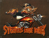 Sturgis Bike Week Wild Boar Motorcycle Tin Sign
