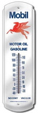Mobil Gas Motor Oil Gasoline Metal Indoor/Outdoor Weather Thermometer Tin Sign