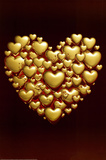 Heart to Heart (Gold & Red) Art Poster Print Photo