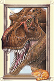 T-Rex Dinosaur Window Print Poster Print