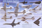 Laminated USAF Strategic Airplane Bombers Educational Military Chart Poster Posters