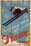 There's Always Snow in Stowe Vermont Ski Art Print Poster Posters