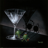 Michael Godard He Devil She Devil Martini Art Print Poster Posters