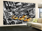 New York City Taxi Cabs Queue Huge Wall Mural Art Print Poster Reproduction murale géante