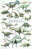 Laminated Dinosaurs Cretaceous Educational Poster Posters