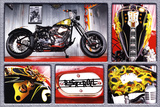 Rock n Roll Bike Motorcycle Art Print Poster Prints