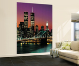 Henri Silberman New York City Brooklyn Bridge Sunset Huge Wall Mural Art Print Poster Reproduction murale géante