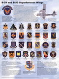 B-29/B-50 Airplane Superfortress Wings Educational Military Chart Poster Posters