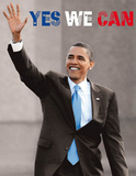 President Barack Obama (Yes We Can, Waving) Art Poster Print Prints