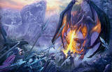 Dragon Attack at the Gorge Fantasy Art Print Poster Prints