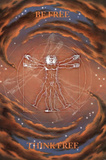 Vitruvian Man Be Free Think Free Art Print Poster Posters
