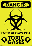 DangerToxic Gases Bio-Hazard Symbol Sign Poster Print Poster