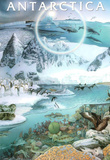 Antarctica South Pole Educational Chart Poster Prints